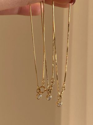 S925 Sterling Silver Plated 18k Gold Single Diamond Snake Bone Classic Bubble Bracelet Exquisite Light Luxury All-match Stacked Wearing HME for Women
