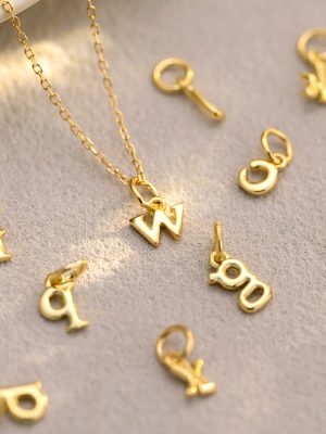925 full-body sterling silver new glossy 26 letters small stacked pendant single pendant fashion versatile diy accessories necklace