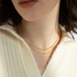 S925 Silver Plated 18k Gold Necklace Instagram Style Stacked Wear Simple Elegant Sequin Lip Chain Naked Chain Clavicle Chain for Women