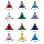 color: White gold triangle stud earrings (a pair) / Style: Twelve months (12 pairs)