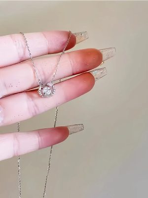 s925 silver classic smart hello kitty cat necklace female design beating heart clavicle chain cute jewelry