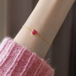 S925 Sterling Silver Plated 18K Gold Red Pomegranate Bracelet Simple Light Luxury Elegant Love Red Diamond Style Ins Style All-Match