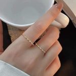 Rai Diamond Opening Ring Women's S925 Sterling Silver Plated 14K Gold Entry Luxury High-end Korean Elegant Fashion Ring Ouni Na