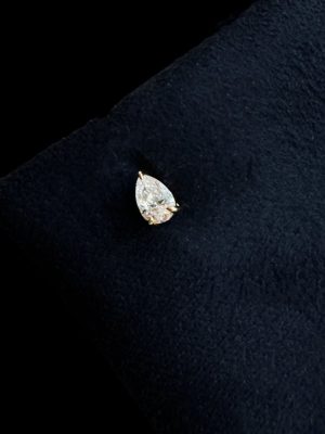 S925 Sterling Silver Plated 18K Gold Drop Zircon Mini Ear Nail Ear Bone Nail Earrings Advanced Overlapping All-match HME