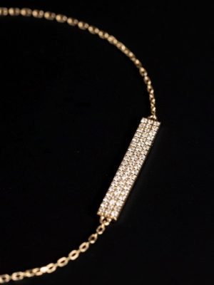 Fugui nothing card ~ S925 sterling silver plated 18k gold inlaid zircon bracelet rectangular gift meticulous luxury HME
