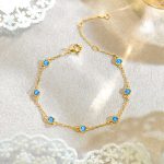 color: Bubble Bracelet-Aquamarine Zirconium / Style: white gold