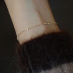 S925 Sterling Silver 14K Gold Bracelet Simple Elegant Light Luxury Extremely Fine and Small Gold Bean Beads Hand Jewelry for Women