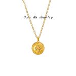 S925 Sterling Silver Plated 14K Gold Rose Flower Pendant Necklace Women's Vintage Collarbone Chain Ins Simple and Exquisite Accessories Ouni Na