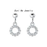 S925 sterling silver plated gold-plated full diamond wreath earring studs women's small ring earrings simple earrings design earrings with diamonds Ouni Na