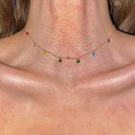 Lucky 7 Color S925 Sterling Silver Plated 18K Gold Clavicle Chain Rainbow Zircon Necklace Women's Fashion Fresh Necklace