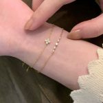 S925 Sterling Silver Plated 14K Gold Four-leaf Clover Diamond Bracelet Women's Light Luxury Fashion Minimalist Japanese Style Bracelet Ouni Na
