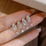 Horse's Eye Star Mans S925 Silver Plated 18K Gold Shaking Water Drops Zircon Women's Ins Light Luxury High-end Earrings All-match