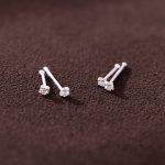 color: Zircon Earrings [Silver]] / Style: 8mm