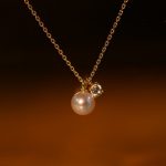 925 Sterling Silver Plated 18K Gold Pearl Bead Necklace Simple French Clavicle Chain Single Pendant Small Grain Light Luxury
