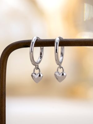 smooth heart-shaped ear buckle ins style temperament heart s925 sterling silver earrings jewelry women wholesale