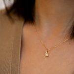 S925 Sterling Silver Plated 14K Gold Diamond Small Lock Necklace Women's Design Simple Fashion All-match Clavicle Chain Ouni Na