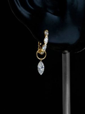 Jennie S925 Sterling Silver Plated 18K Horse Eye Zircon Earrings Earrings Little Red Book DIY with Minimalist HME
