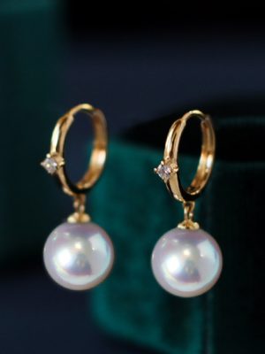 S925 Silver Plated 18K Gold Inlaid Zircon Pearl Earrings Earrings Earrings Earrings Earrings Ear Buckle Temperament HME