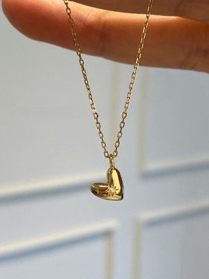 S925 Sterling Silver Plated 18k Bamang Star Love Pendant Necklace Simple Light Luxury High-grade All-match Clavicle Chain HME