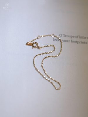 New Zhemei S925 Sterling Silver Gold-plated Bracelet Women's Simple Elegant Light Luxury Extremely Fine and Small Gold Beans Hand Jewelry Women's HME