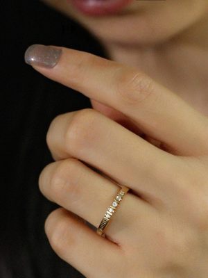 "Matilda" S925 Sterling Silver Plated 18K Rows of Diamond Spacer Zircon Ring Bracelet Female Designer Ring HME