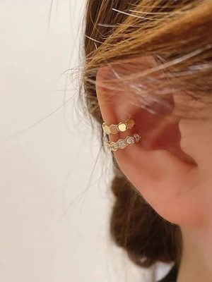 S925 Sterling Silver Ear Clip No Ear Holes High-end Earrings Women's Cold Style Ear Bone Clip Retro Elegant Light Luxury Earrings Ouni Na