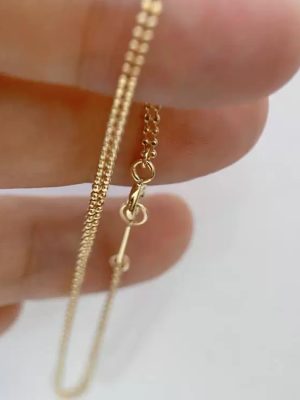 Japanese S925 Sterling Silver Plated 14K Gold Minimalist Double Bead Bracelet Women's Basic Diy All-Match Plain Chain Ouni Na
