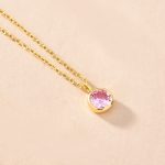 color: Pink Zirconium (October) / Style: white gold
