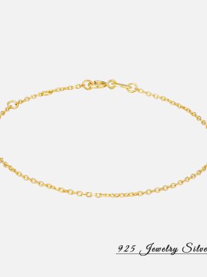 925 Sterling Silver Simple Flash O-chain Plain Silver Bracelet Women's All-match Stacked Minimalist Diy Accessories Naked Chain Bracelet Wholesale