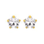 color: Flower Stud Earrings [Gold]] / Style: 4mm