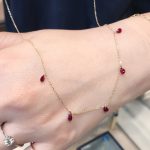 925 Sterling Silver 18K Gold-plated Red Corundum Gushi Necklace Women's French Style Exquisite Simple Stacked Clavicle Chain