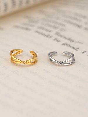 S925 Sterling Silver All-match Extremely Simple Style Cross Design Ear Clip X-shaped Interwoven Ear Clip without Ear Holes Women's Ear Accessories
