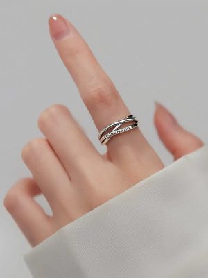 S925 Sterling Silver Cross Ring Women's Vintage Distressed Thai Silver Ring Personality High-end Jewelry Bracelet