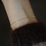 S925 Sterling Silver Plated 14K Gold Mini Gold Doudou Extremely Fine Round Bead Bracelet Rice Bead Slim All-Match Japanese and Korean Plain Chain Female Ouni Na