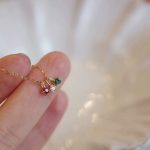 S925 Sterling Silver Plated 14K Gold 2.5mm Mini Zircon Pendant Necklace Women's Tricolor Optional Light Luxury Compact Clavicle Chain Ouni Na