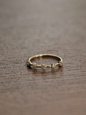 "Juniper" S925 Sterling Silver Plated 18k Gold Zircon Row Diamond Ring All-match Female HME