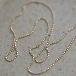 S925 Sterling Silver Plated 14K Gold Very Fine Gold Bean Necklace Women's Japanese Design Basic DIY All-match Plain Chain Ouni Na