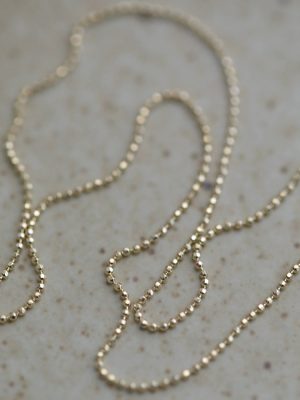 S925 Sterling Silver Plated 14K Gold Very Fine Gold Bean Necklace Women's Japanese Design Basic DIY All-match Plain Chain Ouni Na