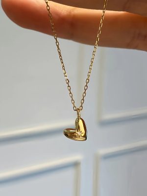 S925 Sterling Silver Plated 16K Gold Bamang Star Love Pendant Necklace Women's Design Light Luxury High-grade All-match Collarbone