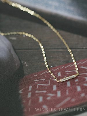 S925 Sterling Silver Plated 14K Gold Zirconium Diamond Mini Stick Geometric Pendant Pendant Simple Bracelet Women's HME
