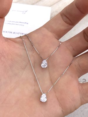 [Neck a Drop of Broken Diamond] Flash Drop Diamond Necklace Female S925 Sterling Silver Clavicle Chain Simple Elegant Commuter Style