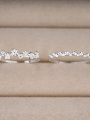 S925 Sterling Silver Flower Ring Women's Mori Style Small Fresh Korean Style Sweet and Exquisitely Simple All-match Stacked Open Ring