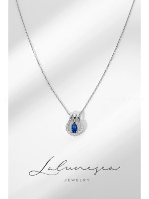 Horseshoe ~ S925 Sterling Silver Gold-plated Necklace Women's Various Wearing Sapphire Zircon Temperament Pendant All-match Clavicle Chain HME