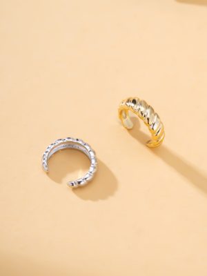 S925 Sterling Silver Thread Ear Ring Ear Bone Clip Ladies Cold Wind No Ear Holes Corn Bags Concave and Convex Earrings