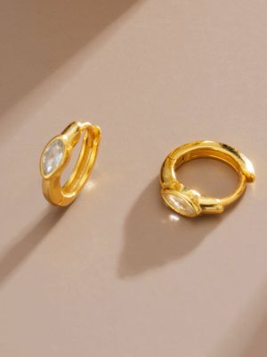 Design Horse Eye Diamond Earrings Women's 925 Sterling Silver Geometric Joker Oval Tremella Buckle Earrings Wholesale