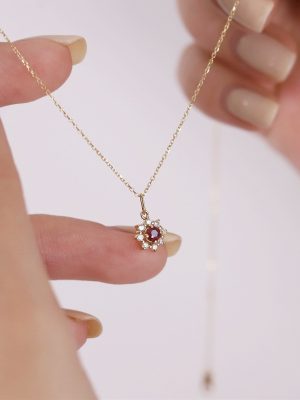 925 Sterling Silver Plated 18K Gold Small Sun Pendant Clavicle Chain Inlaid with Zircon Thin Chain Women's Light Luxury High Quality Style
