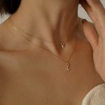 Mini Lucky Key 925 Sterling Silver Plated 18K Gold Inlaid Zircon Pendant Necklace Shining Light Luxury Design Clavicle Chain