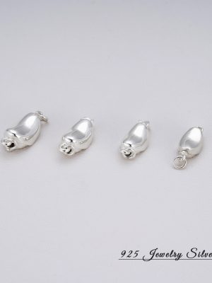 S925 sterling silver pearl buckle ingot buckle oval handmade diy jewelry accessories bracelet necklace connection buckle wholesale