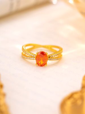S925 Sterling Silver Inlaid Fanta Oval Zircon Ring Women's Retro Court Style Light Luxury Exquisite Double-Layer Ring Ring