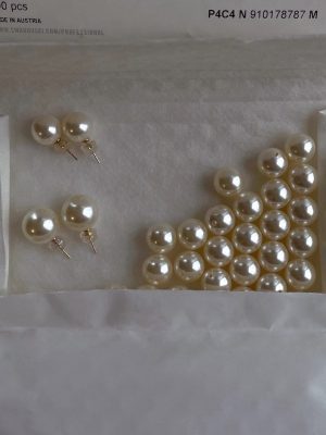 The popularity of pearl earrings ~ 925 silver gold-plated large round strong beaded beads face small retro high-grade earrings